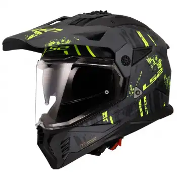 LS2 PIONEER 2 CRAZY MAT SİYAH-GRİ-NEON SARI KASK