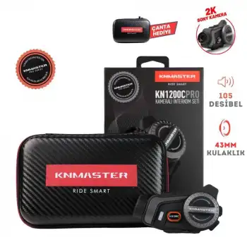 KNMASTER KN1200C PRO KAMERALI MOTORSİKLET BLUETOOTH İNTERCOM KULAKLIK SETİ