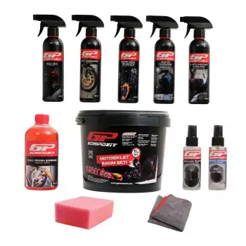 GP KOMPOZİT 11 PARÇA MOTOSİKLET BAKIM VE TEMİZLİK SETİ