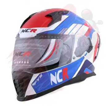 KASK KAPALI VİSÖRLÜ M69 ECE BLG KIRMIZI MAVİ GRAFİK KIRMIZI - MAVİ