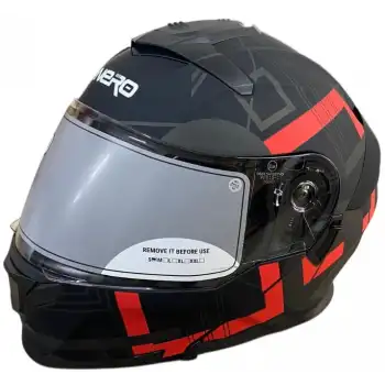 NERO ÇENE AÇILIR KASK 912 MAT SİYAH - KIRMIZI A3 MAT SİYAH - KIRMIZI