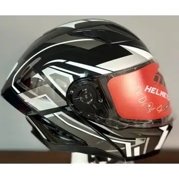 MH ÇENE AÇILIR KASK MAT SİYAH - BEYAZ MAT SİYAH BEYAZ