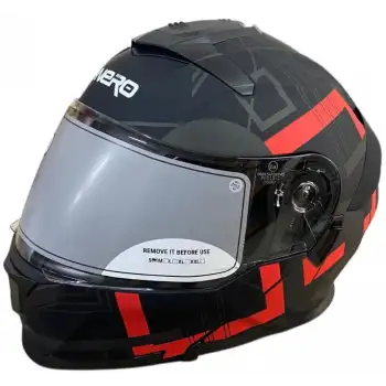 NERO ÇENE AÇILIR KASK 912 MAT SİYAH - KIRMIZI A3 MAT SİYAH - KIRMIZI