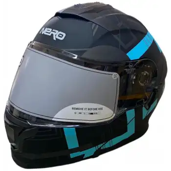 NERO ÇENE AÇILIR KASK 912 MAT SİYAH-NAVY MAVİ MAT SİYAH - MAVİ