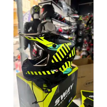 SWAY SW 618 ALERT BLACK GREEN ÇOCUK CROSS KASKI