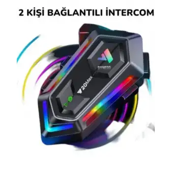 2X EŞLEMELİ BLİC BLUETOOTH IŞIKLI  V20 - MAX İNTERCOM