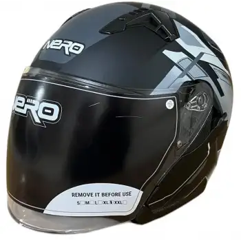 NERO KASK ÇENESİZ 528 MAT SİYAH - GRİ C3