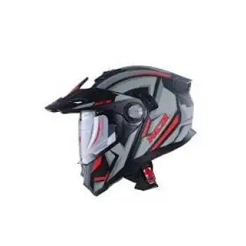 KASK ÇENE AÇILIR VİZÖRLÜ 165 ECE BELGELİ - KIRMIZI-GRİ GRAFİK KIRMIZI