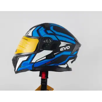 EVO 906 ÇENE AÇILIR MAT SİYAH / MAVİ/ BEYAZ SİYAH/BEYAZ/MAVİ