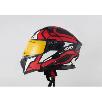 EVO 906 ÇENE AÇILIR MAT SİYAH - KIRMIZI MAT SİYAH/KIRMIZI