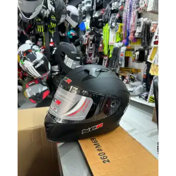 KASK KAPALI VİZÖRLÜ M69 ECE BELGELİ - MAT SİYAH GRAFİK