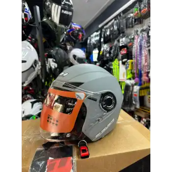 MH ÇENESİZ MAT GRİ KASK GRİ