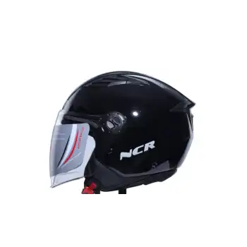 KASK ÇENESİZ VİZÖRLÜ NCR 236 ECE BELGELİ - PARLAK SİYAH SİYAH