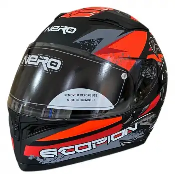 NERO KASK ÇENELİ 316 MAT SİYAH - TURUNCU B3 SİYAH - TURUNCU