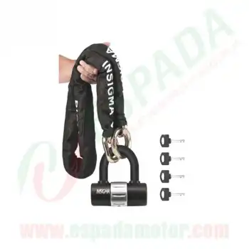 U BAR (SİYAH) ŞİFRELİ KESİLMEZ ZİNCİR KİLİT 1.5 METRE 10MM KALINLIK INSIGMA
