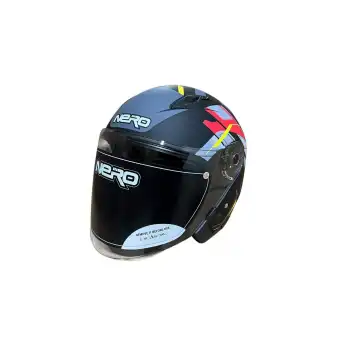 NERO KASK ÇENESİZ 528-1 MAT SİYAH - KIRMIZI (M) (MANUEL VİZÖR)