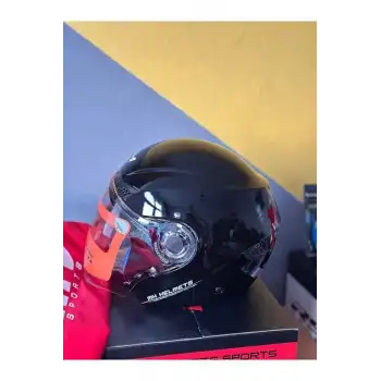 MH ÇENESİZ PARLAK SİYAH KASK SİYAH