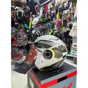 MH ÇENESİZ BEYAZ - GRİ STİCKER KASK BEYAZ/GRİ
