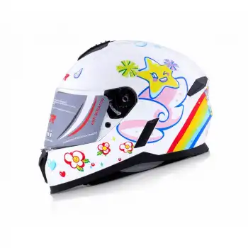 NCR KASK KAPALI 802 ÇOCUK ECE BELGELİ - UNICORN BEYAZ GRAFİK BEYAZ/GRİ