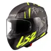 LS2 RAPID 2 RAVEN KASK MAT SİYAH - GRİ - NEON SARI