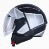 KASK ÇENESİZ 230 ECE BELGELİ- SİYAH BEYAZ GRAFİK MAT SİYAH - BEYAZ