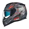 NEXX SX.100 GIGABOT KASK MAT GRİ - KIRMIZI