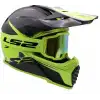 LS2 CHARGER GOGGLES MOTOKROS GÖZLÜK (IRIDIUM CAMLI) NEON SARI