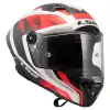 LS2 THUNDER KARBON GP AERO RAUTE BEYAZ-KIRMIZI KASK