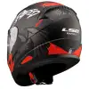 LS2 RAPID 2 RAVEN KASK MAT SİYAH  - KIRMIZI - BEYAZ