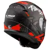 LS2 RAPID 2 RAVEN KASK MAT SİYAH  - KIRMIZI - BEYAZ