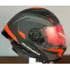 MH ÇENE AÇILIR KASK MAT SİYAH TURUNCU MAT SİYAH - TURUNCU