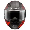 LS2 RAPID 2 RAVEN KASK MAT SİYAH - KIRMIZI