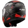 LS2 RAPID 2 RAVEN KASK MAT SİYAH - KIRMIZI