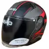 NERO KASK ÇENESİZ 528 MAT SİYAH - KIRMIZI C2