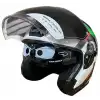NERO KASK ÇENESİZ 528 MAT SİYAH - YEŞİL C5