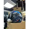 KASK ÇENESİZ MAT MAVİ DESENLİ GÜNEŞ VİZÖRLÜ [M BEDEN]