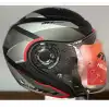 MH ÇENESİZ SİYAH - KIRMIZI STİCKER 2 KASK SİYAH / KIRMIZI