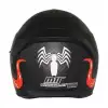 MTS M-910 STARLİNE MAT SİYAH-KIRMIZI GÜNEŞ VİZÖRLÜ KASK (SİYAH CAMLI)