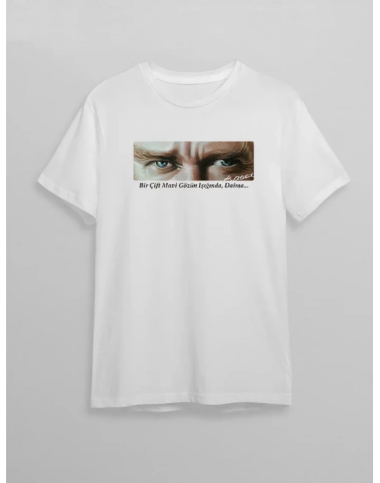 10 Kasım Unisex Atatürk Baskılı T-shirt - Beyaz