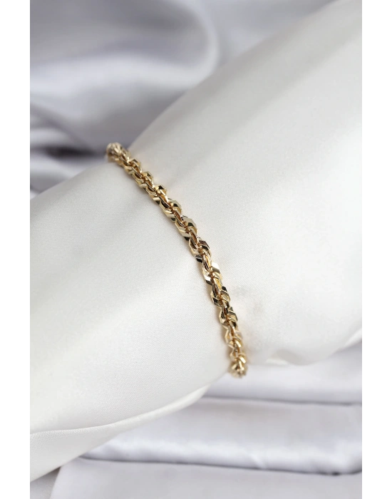 14K Gold Renk Kaplama Burgu Zincir Model CM Kadın Bileklik