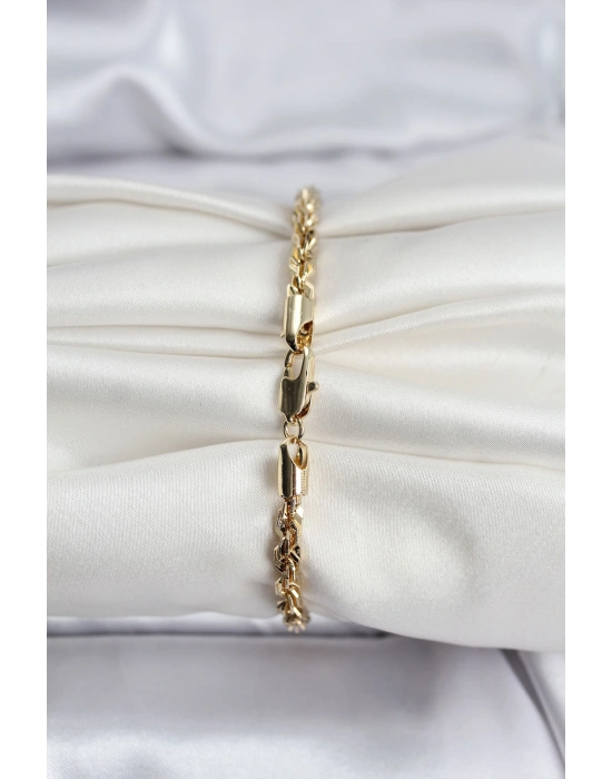 14K Gold Renk Kaplama Burgu Zincir Model CM Kadın Bileklik