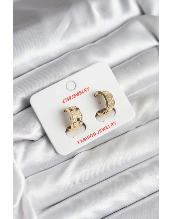 14K Gold Renk Kaplama CM Kadın Küpe