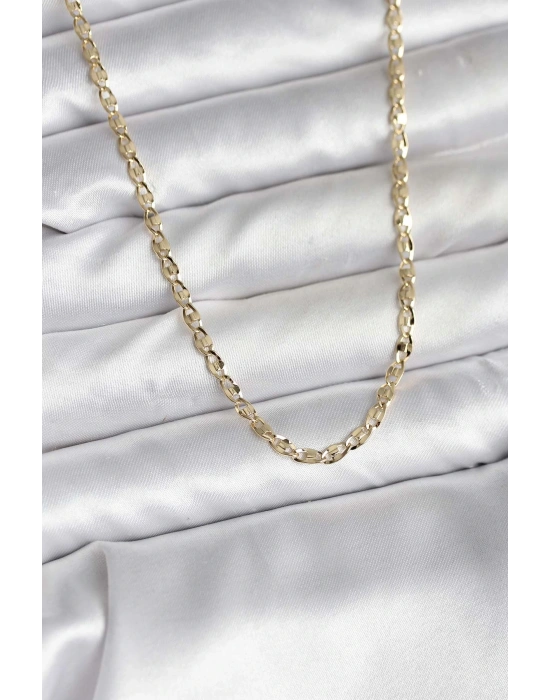 14K Gold Renk Kaplama Ezme Plaka Model CM Kadın Kolye