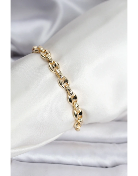 14K Gold Renk Kaplama Kahve Çekirdeği Model CM Kadın Bileklik