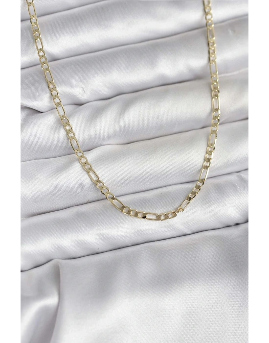 14K Gold Renk Kaplama Kuşgözü Zincir Model Pirinç CM Kadın Kolye