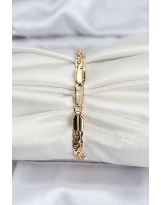 14K Gold Renk Kaplama Lazer Zincir Model CM Kadın Bileklik