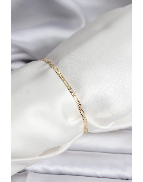 14K Gold Renk Kaplama Minimal Zincir Model CM Kadın Bileklik