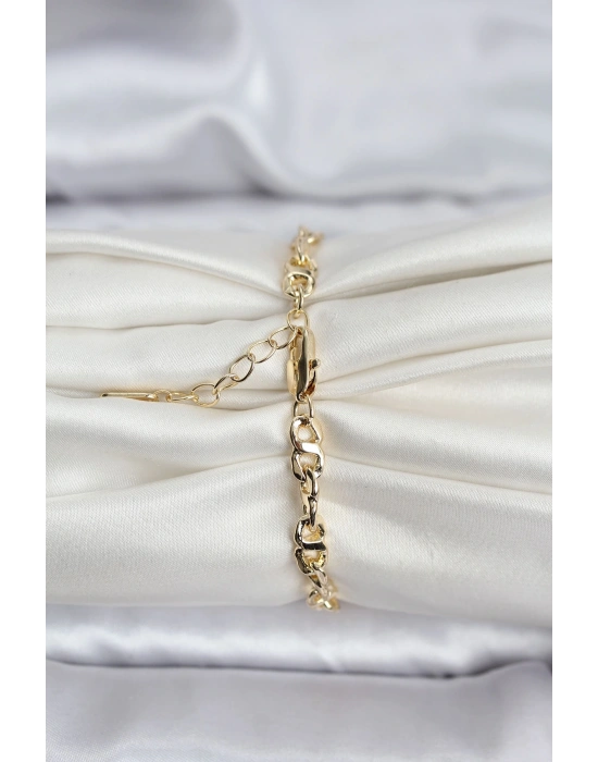 14K Gold Renk Kaplama Zincir Model CM Kadın Bileklik