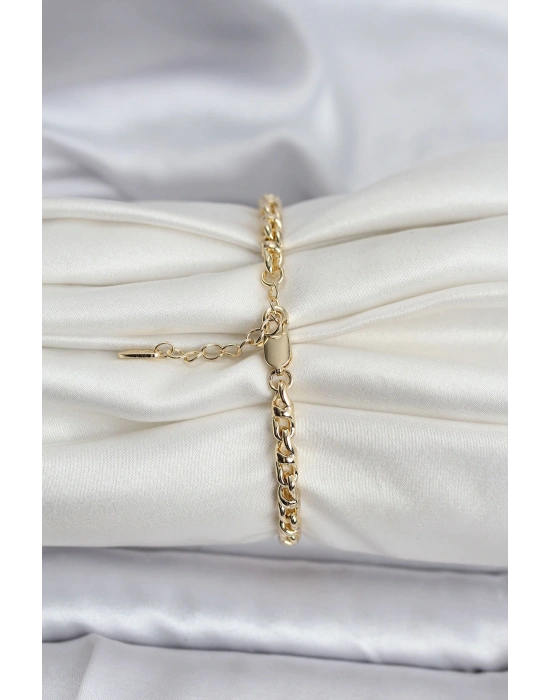 14K Gold Renk Kaplama Zincir Model Kadın CM Bileklik