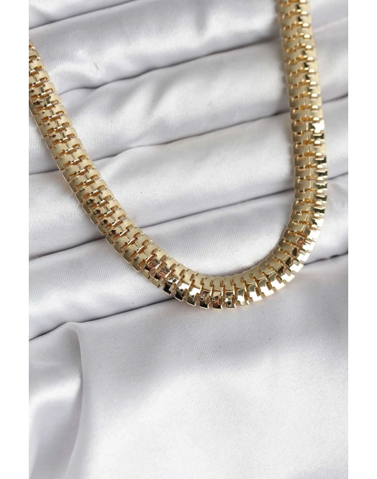 14K Gold Renk Kaplama Zincir Modelli CM Kadın Kolye